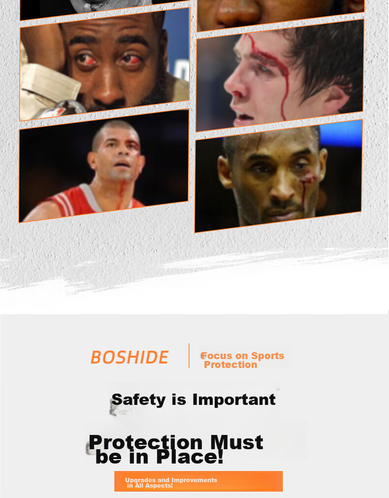 Boshide Basketball Glasses, Nearsighted Glasses, Sports Goggles for Men And Women, Can Be Fitted with Prescription Lenses, Black, No Prescriptio 3