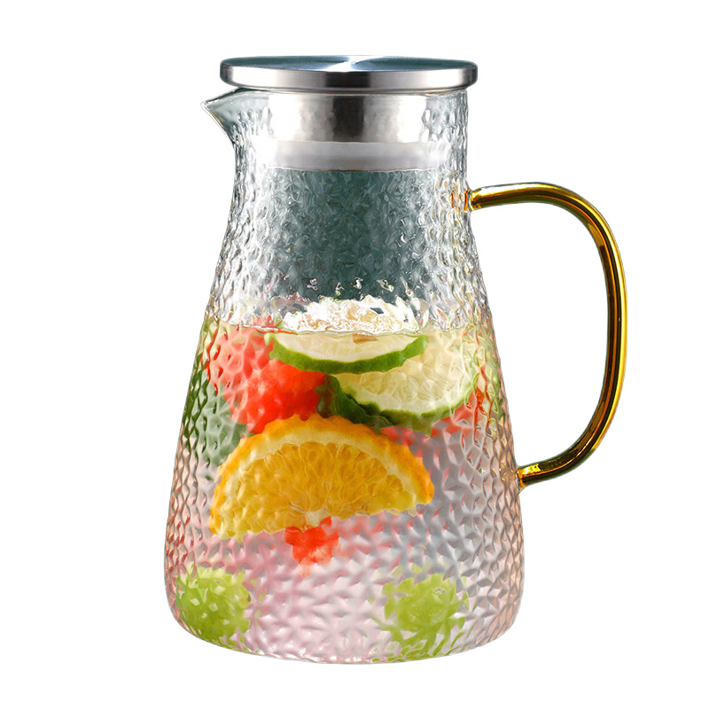 Fuguang Glass Cup, Heat-Resistant Glass Pitcher with Handle, Large Capacity Household Juice Cup, Flower Tea Cup, Teapot, Cold Water Pitcher
