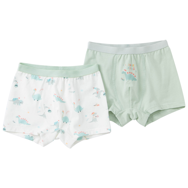 DAVE & BELLA , [Two-Pack], Boys' Elastic Boxer Briefs, 2024 Children's Boxer Shorts, Baby Underwear