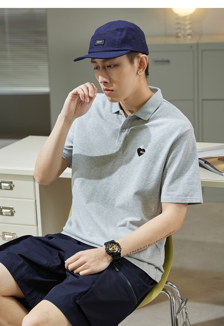 TonLion 2026 Autumn And Winter Men's Polo Shirt, Short Sleeves, Left Chest Embroidery, Small Details 8
