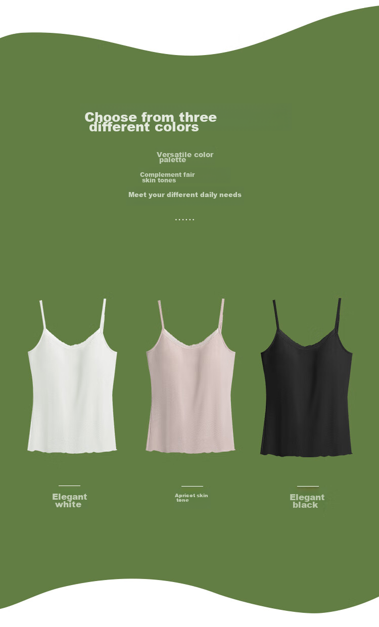 Hodo [One-Piece with Chest Pads] Bra-Free Camisole for Women, Modal Undershirt Style, Elegant Black, 165/90 10