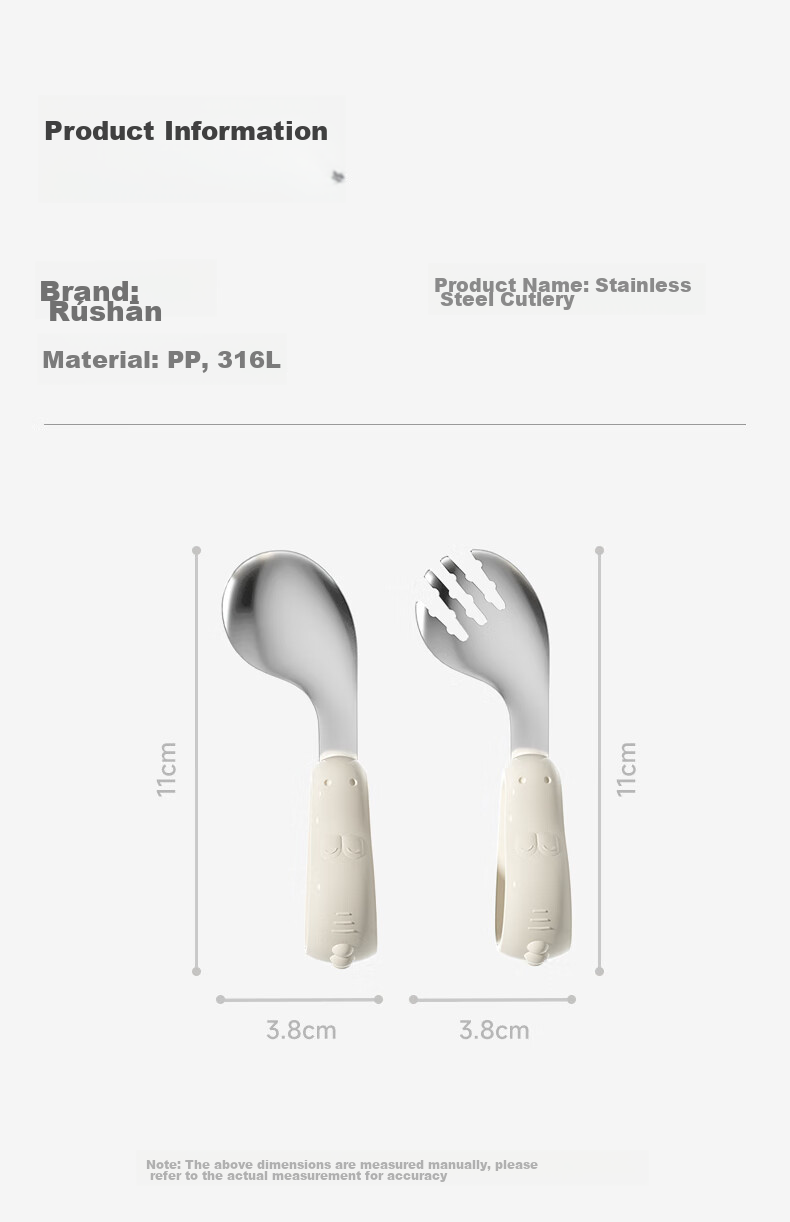 LUSN Ingot Spoon, 316L Stainless Steel, Children's Self-Feeding Eating Spoon, Long-Handled Soup Spoon, Lunch Box 9