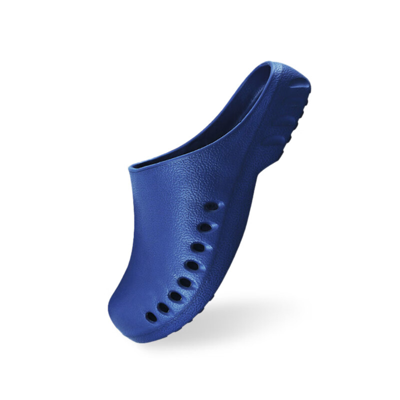 Pinzhide Surgical Shoes, Laboratory Perforated Shoes, Lightweight Non-Slip Work Slippers, Closed-Toe Breathable Odor-Resistant, Dark Blue, Size 35-36