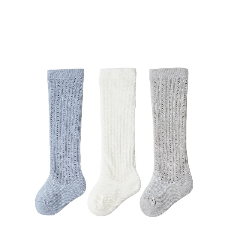Niduoxiong Baby Socks, Summer Thin Mesh Socks, Over-Knee Socks, Newborn Anti-Mosquito Socks