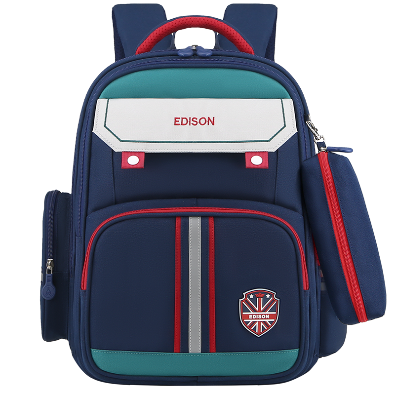 Edison Elementary School Backpack, Lightweight Spine Protection, Reflective, Large Capacity, Water-Resistant, Anti-Drop Children's Backpack 2312-1