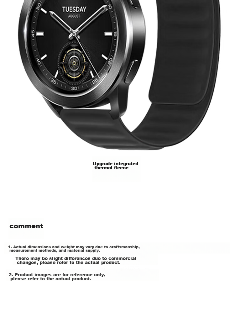 ESCASE Xiaomi Watch Strap Magnetic Silicone, Compatible with WatchS4/S3/S2/S1/S1Pro/Color2, Comfortable Strap for Men And Women, Universal Wristband, 46mm Dial, Black 16