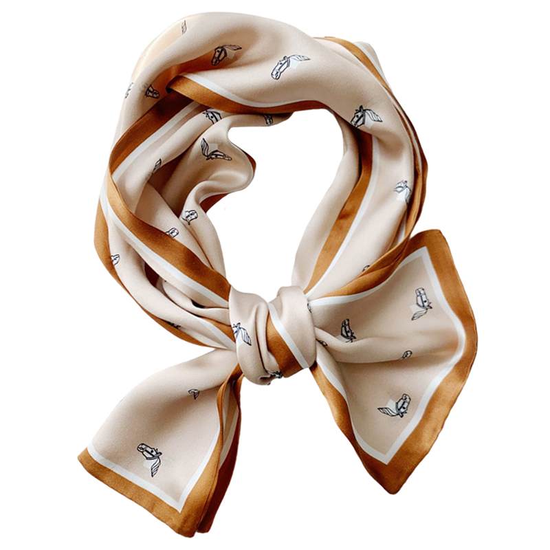 GLO-STORY Silk Scarf for Women, Mulberry Silk Versatile Double-Layer Fine Silk Narrow Small Scarf Long Flowing Ribbon Qixi Gift Box Set