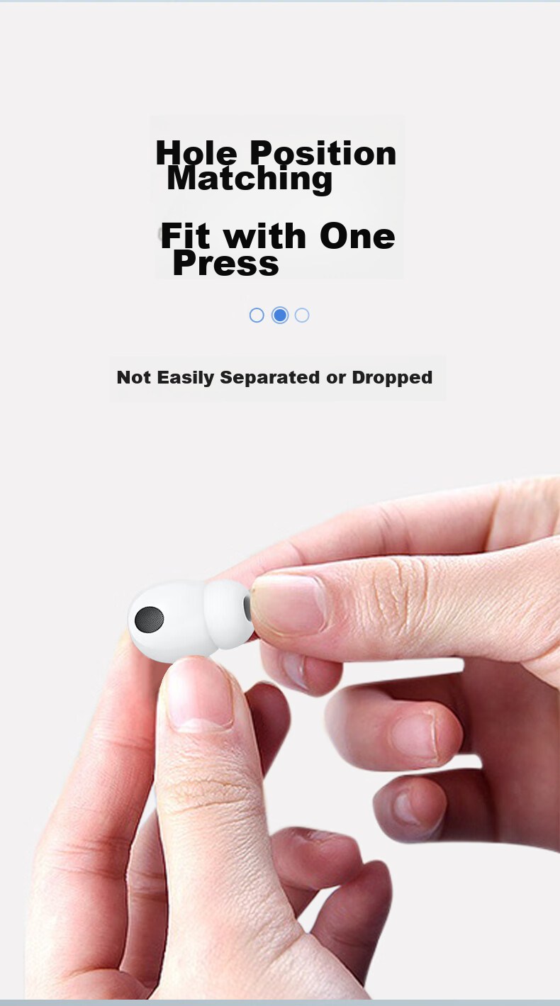 Masentek Earphone Eartips, Compatible with VIVO TWS 2/2e Bluetooth Headphones, Silicone Tips, Soft Earplugs for Sports, Non-Slip Accessories, In-Ear Replacement, Black 8