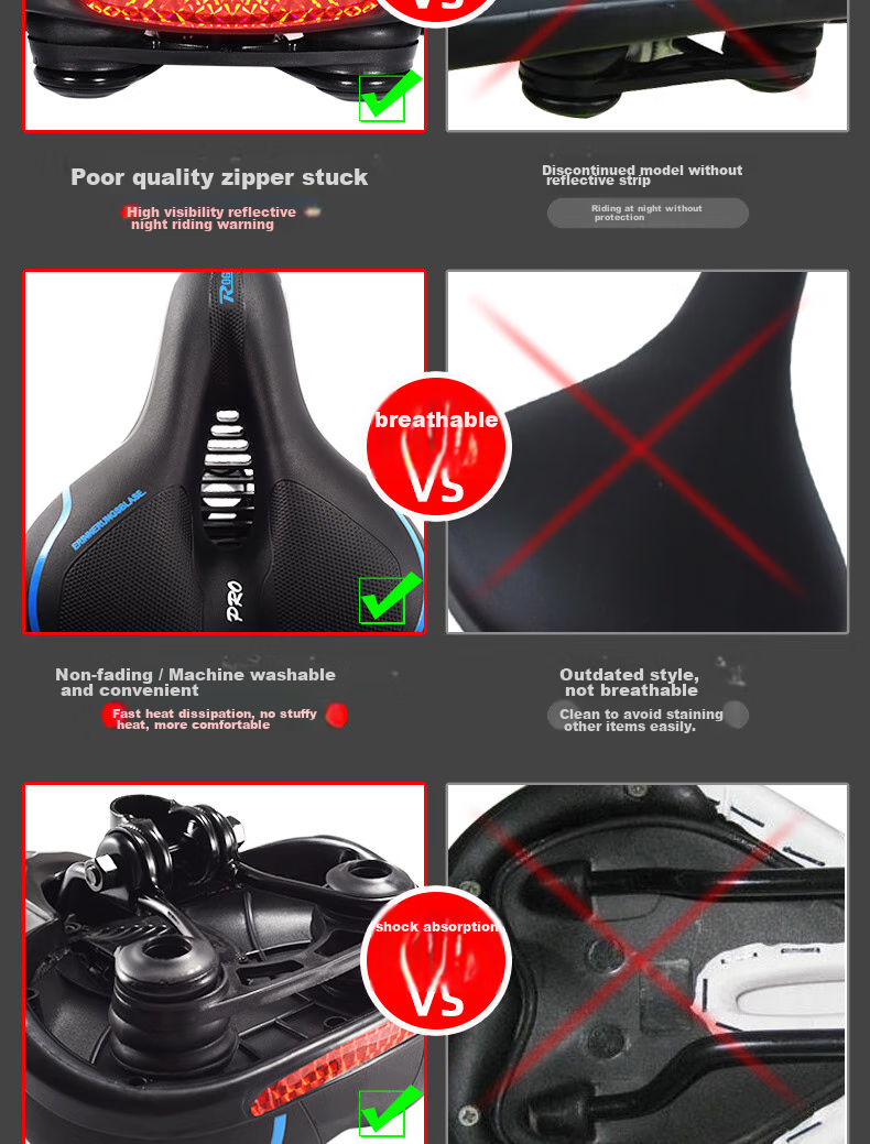 ROGTYO Bicycle Seat, Mountain Bike Saddle, Thickened Universal Seat Cushion, Bike Seat Accessory 5