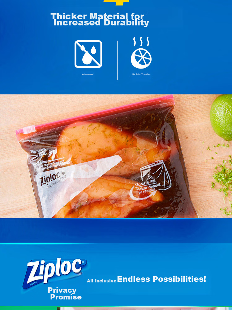 Ziploc Reusable Food Storage Bags, Medium Size, 20 Count, Food Grade Storage Bags 7