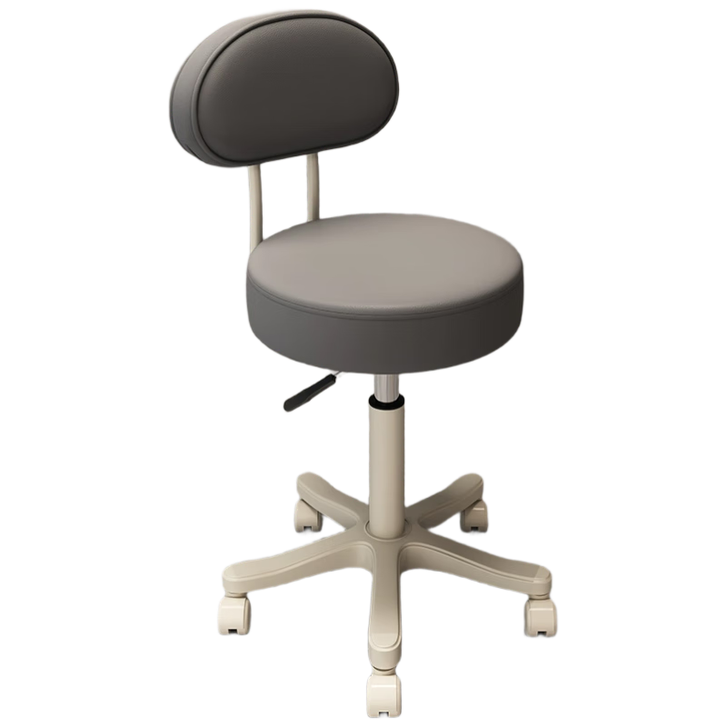 Huakaizhi Xing Stool Bar Chair Home Adjustable Height Swivel Chair Rotating Beauty Salon Stool Front Desk Wheeled Round Stool DL09 Dark Gray Backrest