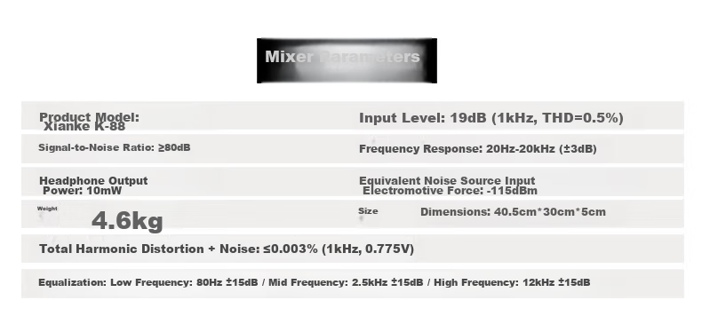 SAST K88 Professional 8-Channel Mixer for Stage Performances And Conference Rooms with Bluetooth, Reverb Effects, MP3 Multi-Functional Audio Control Console 7