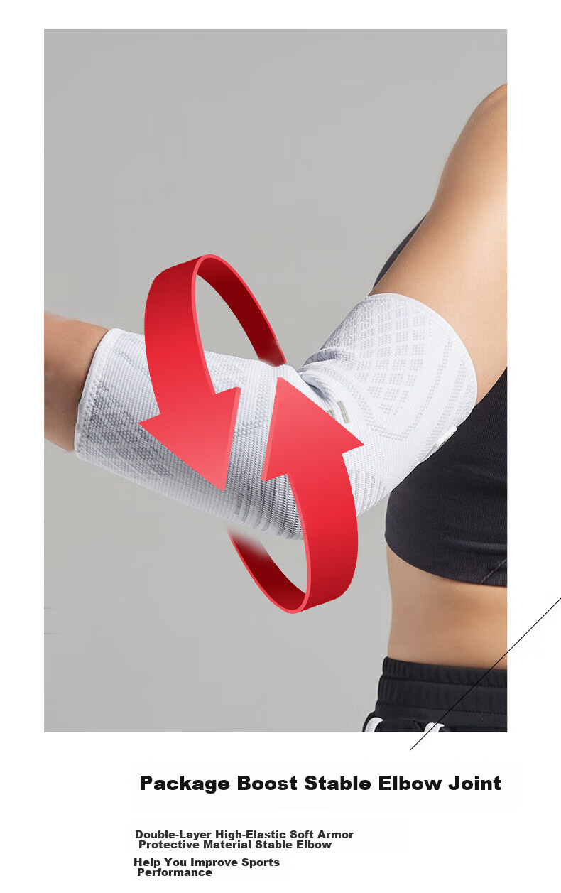 MIZUNO Elbow Guards for Men And Women, Sports Basketball Running Warmth Elbow Joint Protection Tennis Badminton Protective Gear, 2531 White, Two Pieces 4