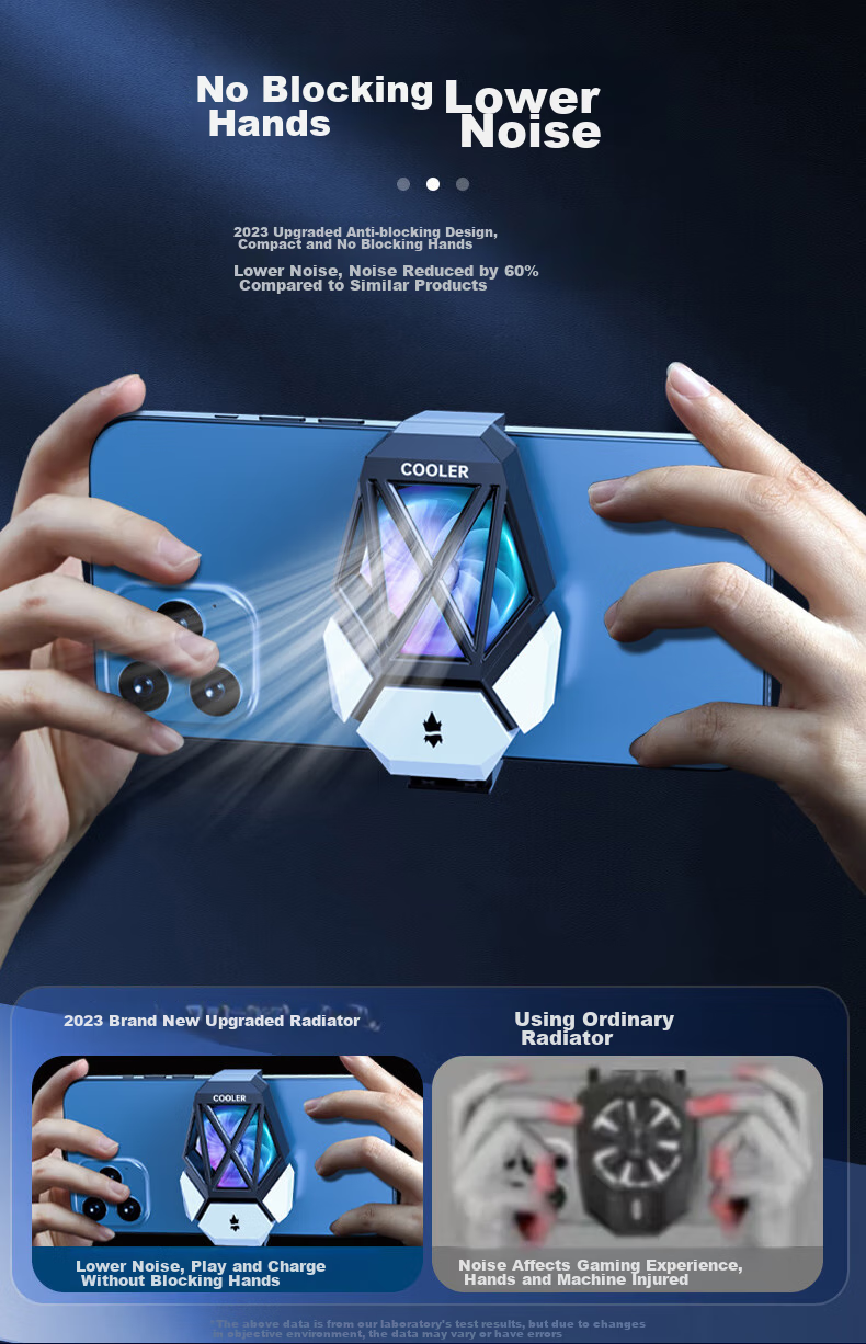 Kewo Gaming-Level Cooling Mobile Phone Cooler Clip-On Game Live Streaming Cooling Fan Powerful PUBG Cooler Compatible with iPhone 17 Huawei Xiaomi Smartphones 10