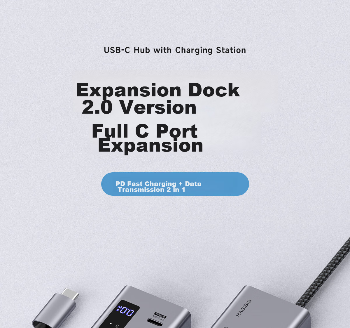 Hagibis All-C Port Expansion Dock, Type-C Hub, USB Splitter, HUB Converter, PD Fast Charging, Independent Power Supply Adapter, Suitable for Apple Computers And Mac Laptops 2