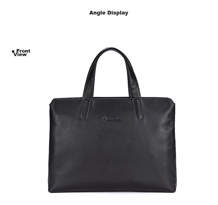 Hush Puppies Men's Briefcase, Top-Grain Leather, Slim Handheld Laptop Bag, Business Large Capacity, Fashionable Father's Day Gift for Boyfriend 10