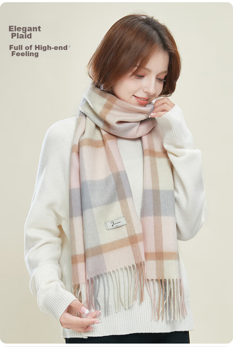 JIUMU Pure Wool Scarf for Women, Autumn And Winter Neck Warmer, Ladies' Warm Shawl, Gift for Women on Mid-Autumn Festival Or Birthday, Gift Box Packaging 5