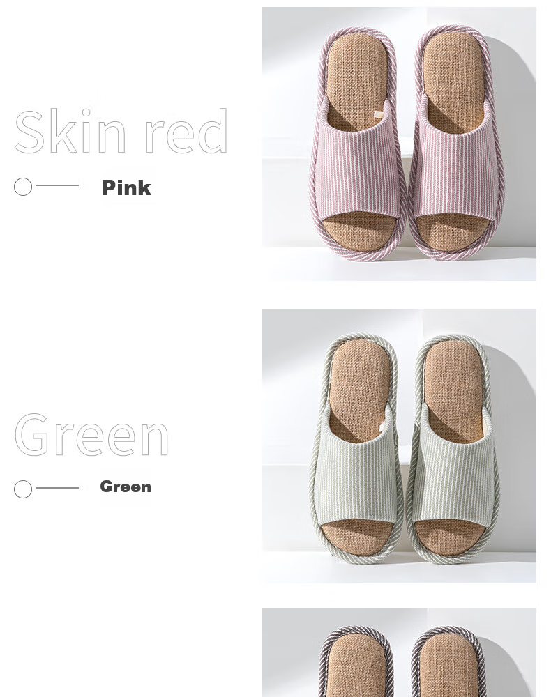 GUOLUOFEI Japanese-Style Linen Slippers for Men, Home Cotton And Linen Casual Couple Slippers for All Seasons, Khaki Color, Size 40-41 12
