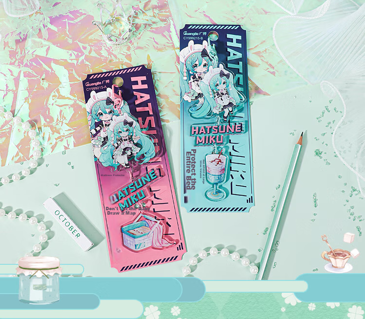 GuangBo Future Acrylic Journal Clip Stationery, Small Clip for Receipts And Bookmarks, Snack Clip, Anime Style, Blue CY999215-B 4