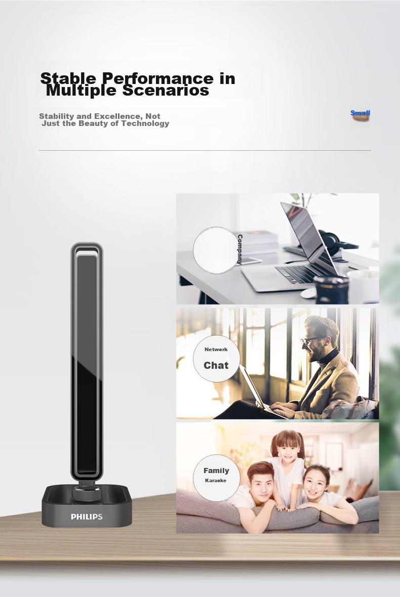 PHILIPS Computer Microphone, Multi-Purpose Wired Mic for Online Classes And Meetings, Gaming Intercom Headset, High Sensitivity with Noise Cancellation, Foldable, 3.5mm Compatible with SHM1008 8