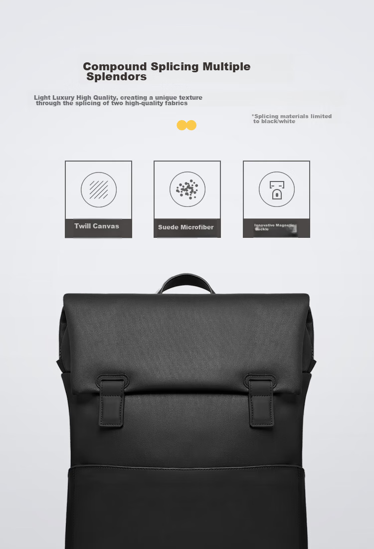 LEVEL8 Laptop Backpack, Stylish Casual 15.6-Inch Notebook Bag for Men And Women, Wujie Series Backpack, Black 3