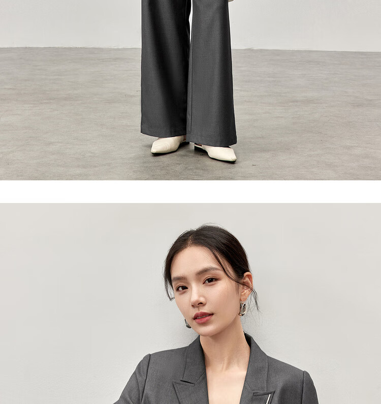 Sentubila Professional Interview Suit Set for Women, Spring And Autumn Style, Formal Wear with High-End Feel, Complete Outfit Including Blazer And Pants, Black, Size L 4