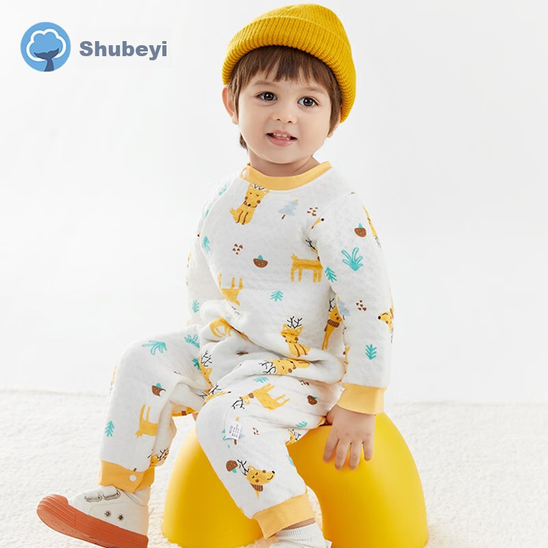 Детский комбинезон Shubeiyi, утепленный, для новорожденных, на осень-зиму, для первого дня рождения, для мальчиков и девочек, для ползания, желтый, размер 80