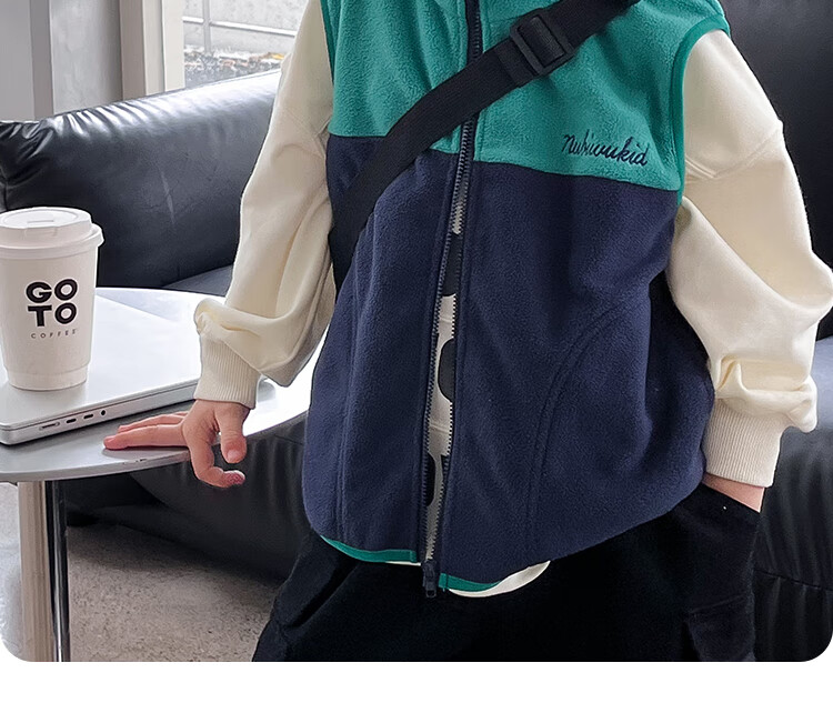 Nubiwear Kids Vest Boys Spring Fleece Sleeveless Jacket Toddler Spring Outerwear Fleece Waistcoat for Big Kids 4