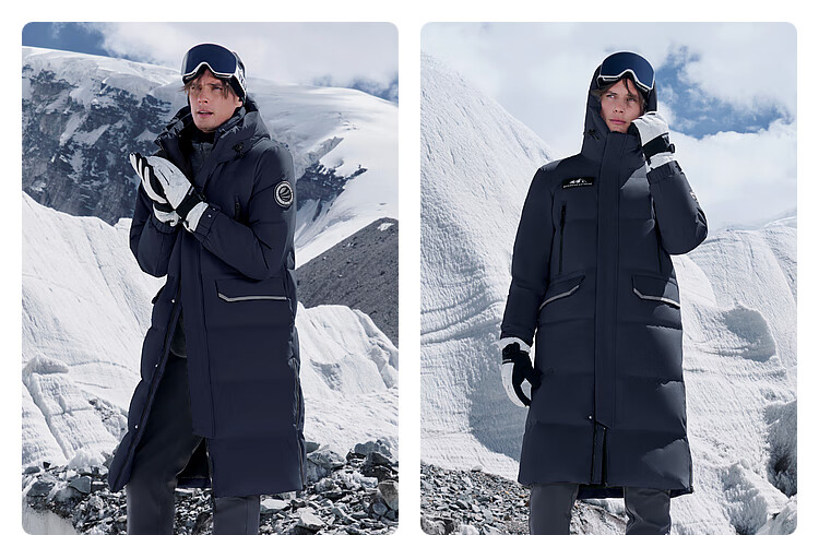 BOSIDENG [Guan Aideng Style] Extreme Cold Goose down Jacket for Men And Women, Couples Matching Long Hooded Warm Coat 53