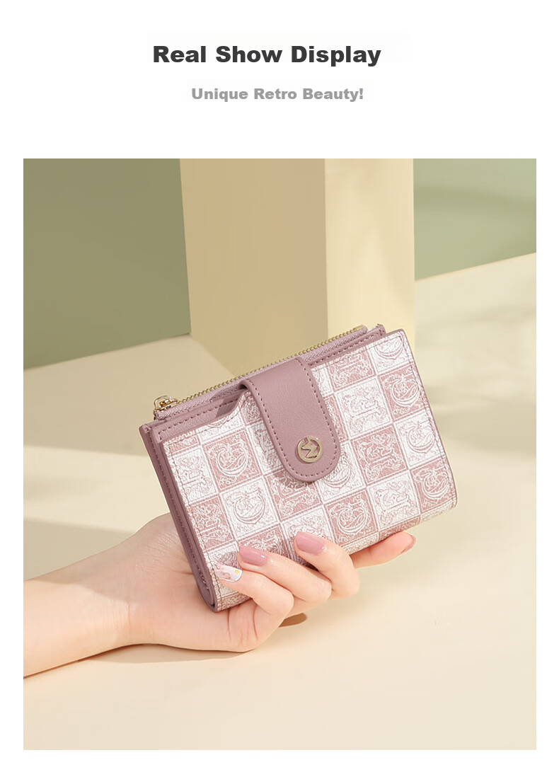 GOLF Wallet for Women, Fashionable Printed Design, Multi-Functional Card Holder And Coin Purse, Short Style Billfold 18