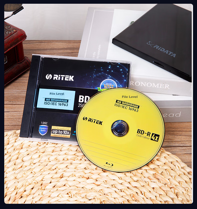 RITEK BD-R XL 200GB Recordable Blank Disc / Dual-Sided Recordable Blu-Ray Disc / High-Capacity Blu-Ray Disc, Single Disc in Box 14