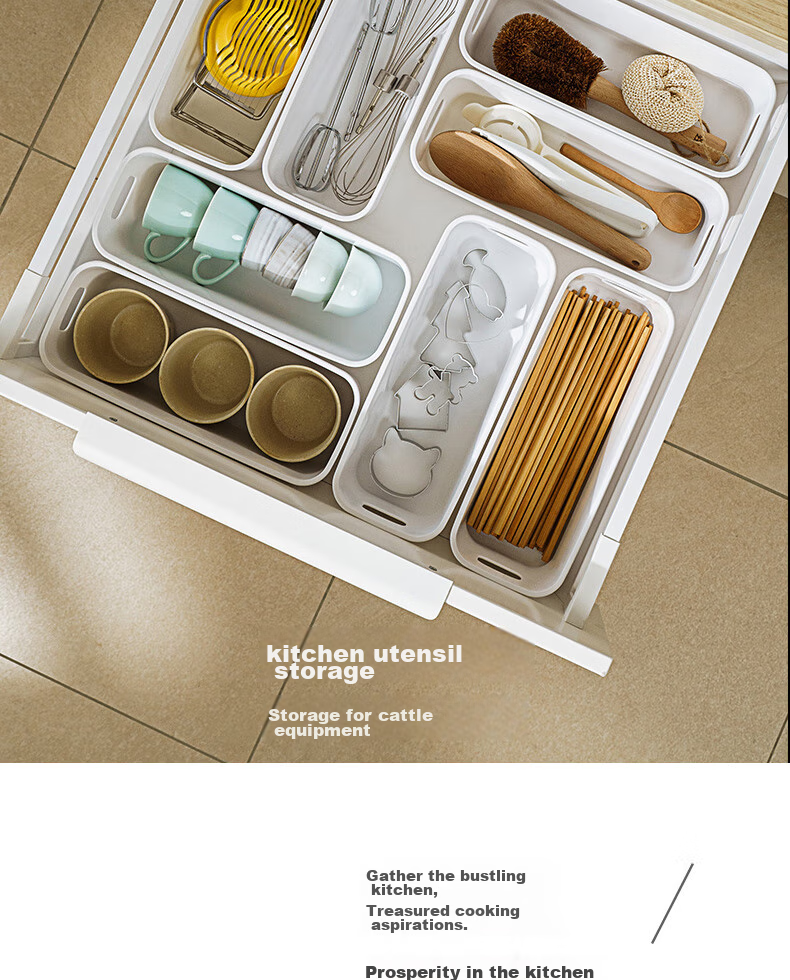 Jicang Storage Box, Household Kitchen Organizer, Plastic Storage Container, Snack And Cosmetics Storage Box, Storage Bi 10