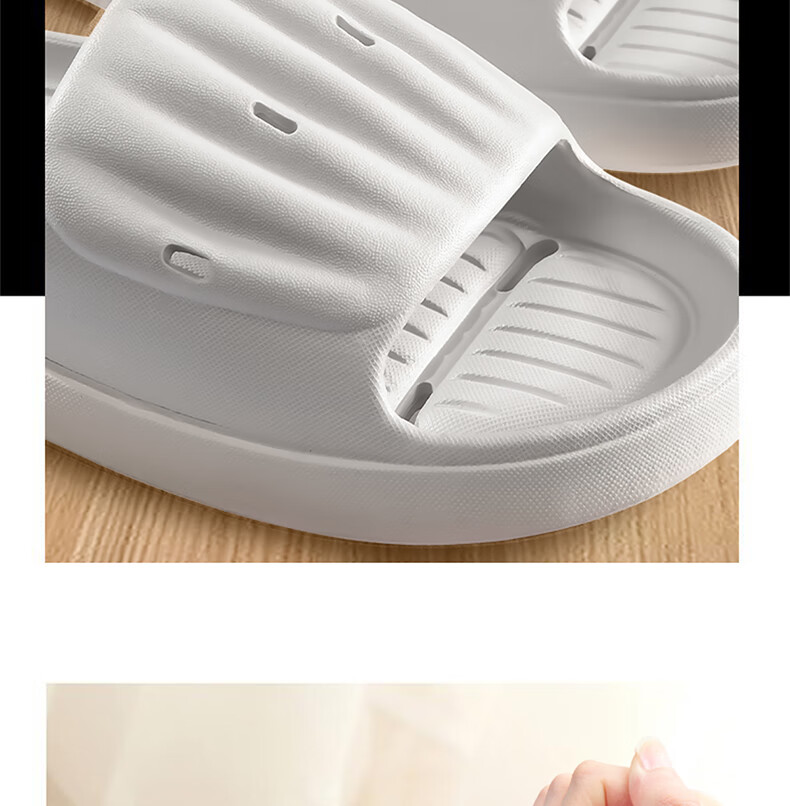 RENBEN Slippers for Men And Women, Couples' Home Bathroom Quick-Drying Water-Draining Slippers TX20001 Black 42-43 2