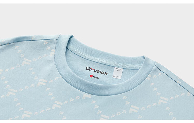 FILAFUSION Fila Trendy Couple Short Sleeve T-Shirt Summer Loose Breathable Cotton Unisex Top 40