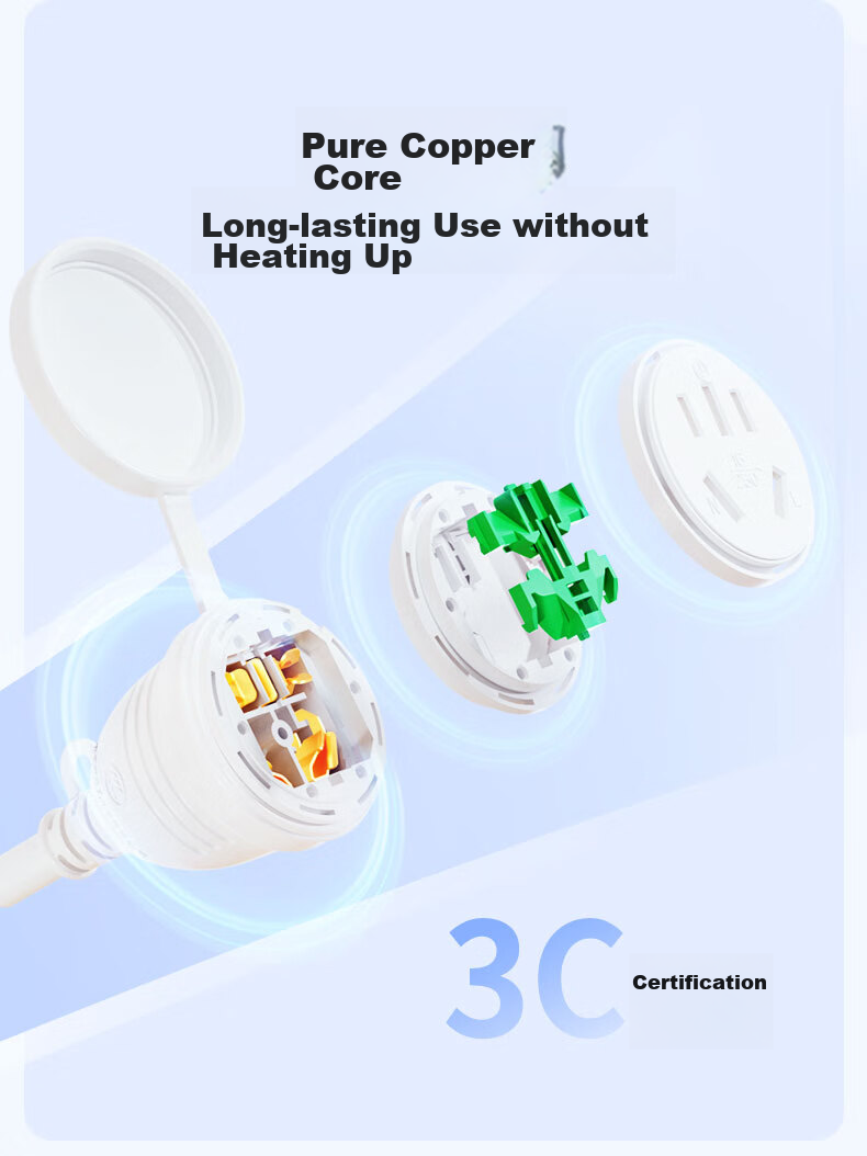 Kyfen Frostproof Waterproof Socket Energy-saving Integrated Core Child Protection 10A to 10A 2m Australian Standard Extension Cord 6