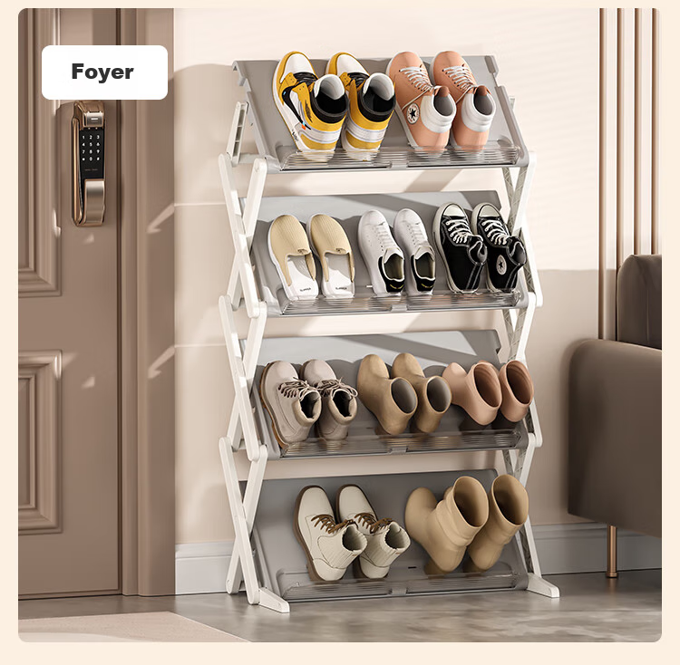 JD Original Shoe Rack, Shoe Storage Organizer, Space-Saving Entryway Shelf for Bathroom Slippers [No Installation Required] 11