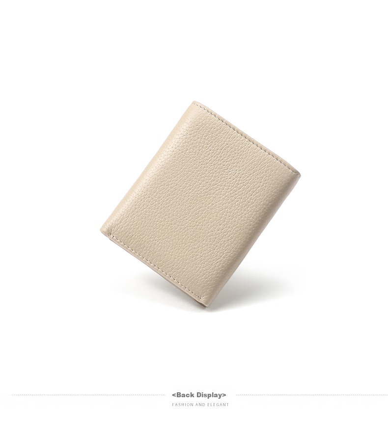 TUCANO Ladies' Wallet, Short Style, Two-Fold, Sweet And Elegant, Two-Layer Cowhide, Slim Purse, Practical, Birthday Gift for Wife on May 20 12