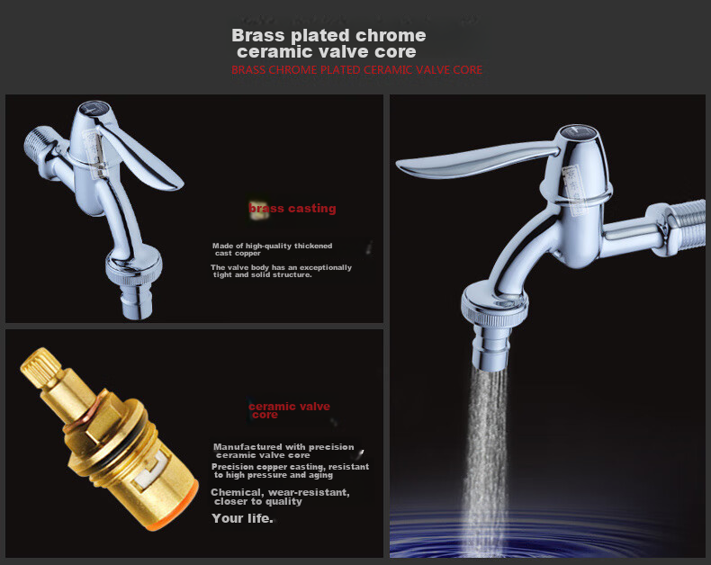 Submarine L701X Washing Machine Faucet, 4/6 Points Washing Machine Tap 6