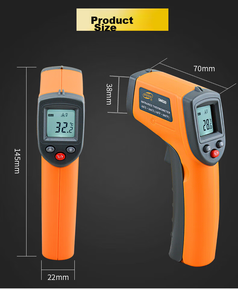 BENETECH Infrared Thermometer, Industrial Temperature Gun, Oil Temperature Measuring Instrument, Handheld Commercial Kitchen Thermometer GM321 5