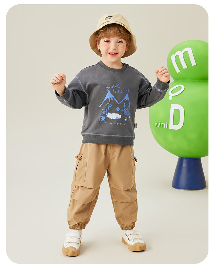 MQDMINI Boys' Sweatshirt, Children's Round Neck Top, Stylish And Trendy Clothing for Young Kids, French Toast Bluebell 13