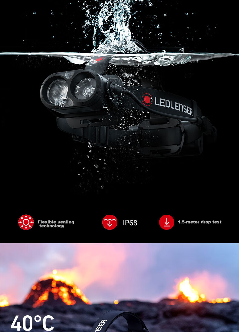 LED LENSER German High-Intensity Headlamp H19R, Ultra-Bright Long-Range Beam, Long Battery Life, for Beach Combing, Fishing, Outdoor Activities, Waterproof, Adjustable Focus 17