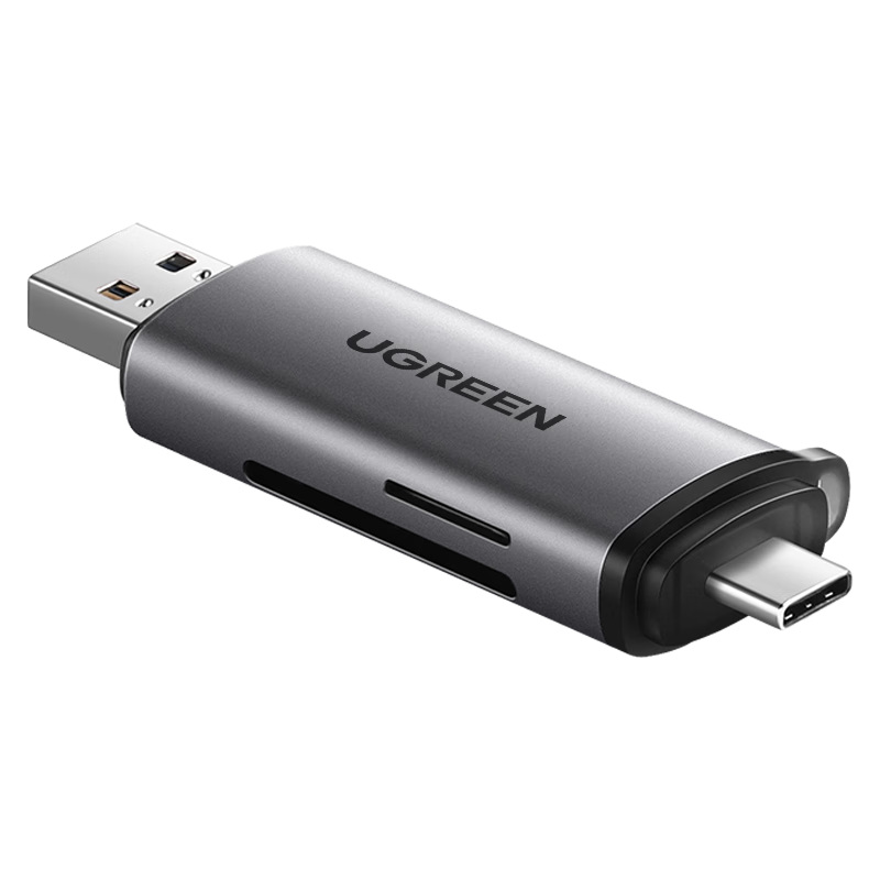 UGREEN USB/Type-C High-Speed Card Reader, Compatible with SD/TF 3.0 Dual Cards, Suitable for Computers, Tablets, Smartphones, DJI Pocket 4/3 Drones, Apple 17 Action Cameras