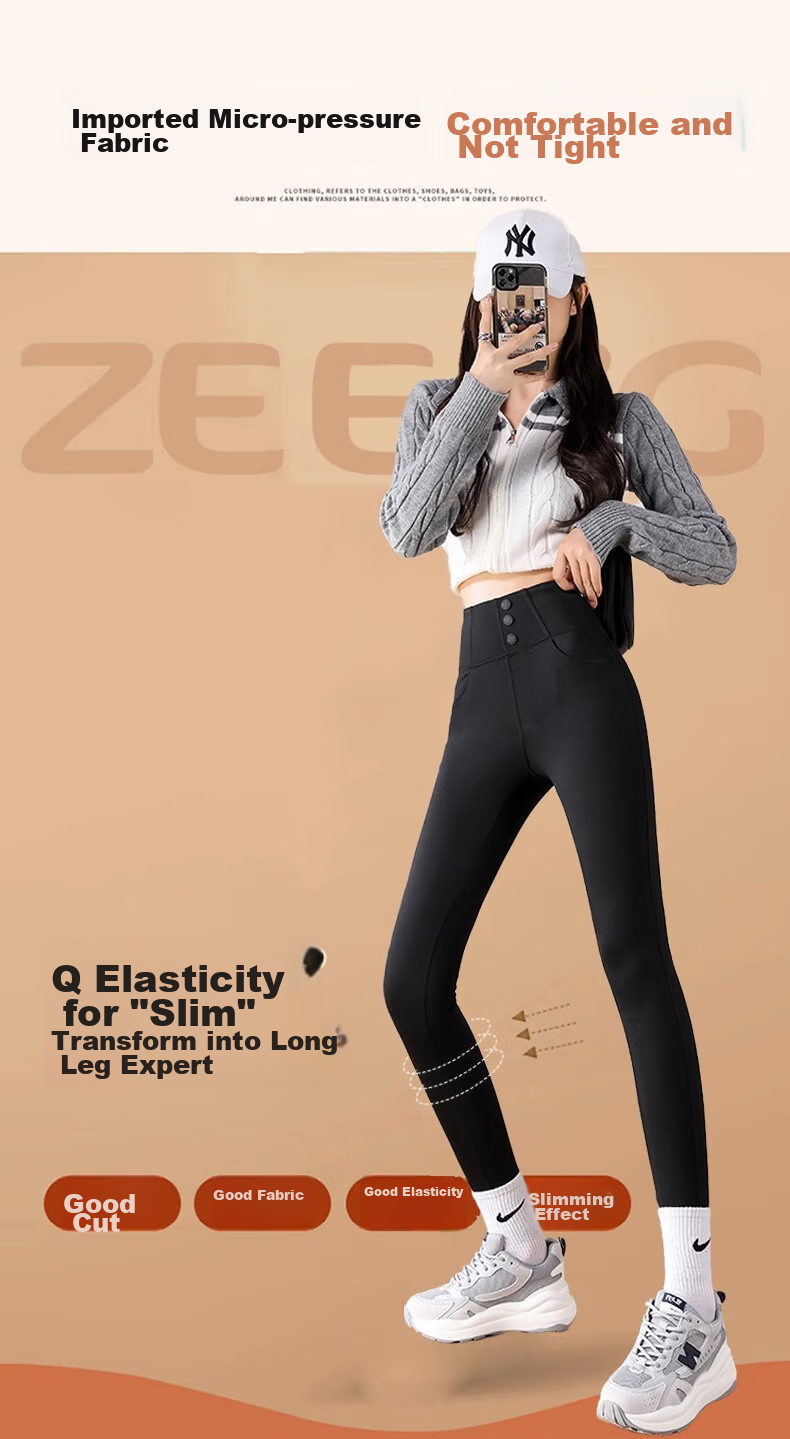 LangSha Leggings for Women, High-Waisted Tummy Control Butt-Lifting Shark Pants, Elastic Slim-Fit Ankle-Length with Three Velcro Straps for Autumn And Winter Outerwear 5