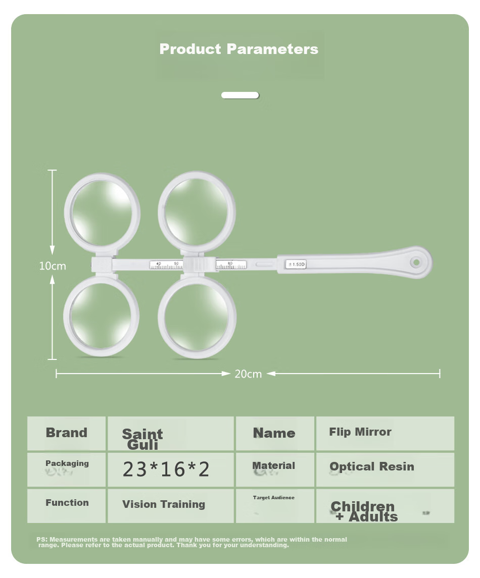 SooGree Flip And Reverse Children's Vision Training Cards, Double-Sided Butterfly Mirror Vision Cards, Adjustable Glasses 3