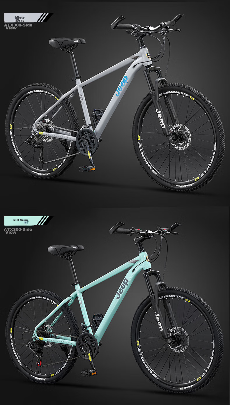 Jeep Mountain Bike with Gears And Disc Brakes, for Students And Teenagers, Commuter Use, Premium Gray, 26-Inch, 27-Speed 19