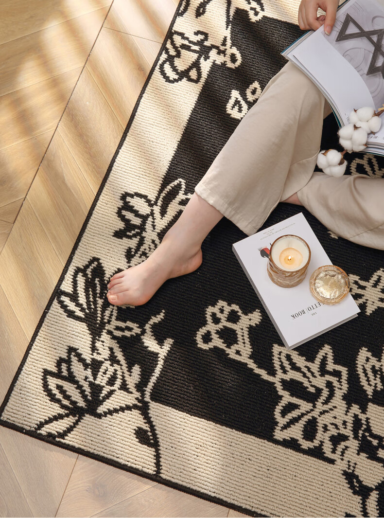 Modouyu Entrance Door Mat, 80*120cm, Floral Pattern, Doormat for Bathroom And Foyer, Durable High-End Carpet 5