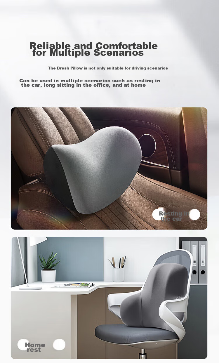 Buleishen Car Headrest, Neck Support Pillow, Lumbar Support Cushion, Automotive Accessory, Black, Suitable for Xiaomi SU7 8