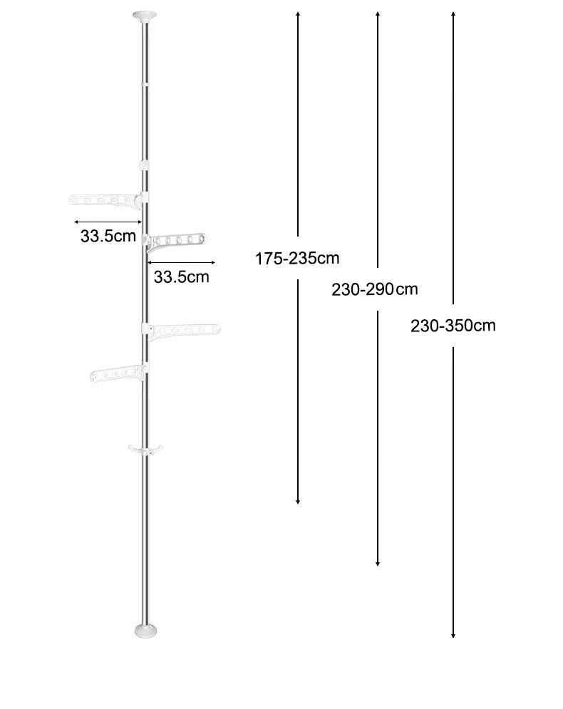 Baoyouni Extendable Clothes Drying Rack, Freestanding Hanger Stand, Modern Simple Balcony Floor-Standing Clothes Drying Rack for Bedroom 6