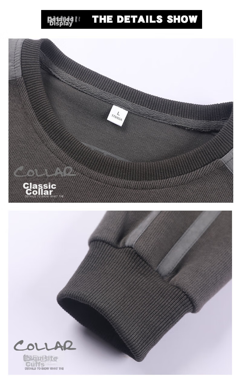 JEEP SPIRIT Men's Sweatshirt, Spring And Autumn Long-Sleeve Casual Base Layer, Trendy Versatile Menswear, Black, XL 19