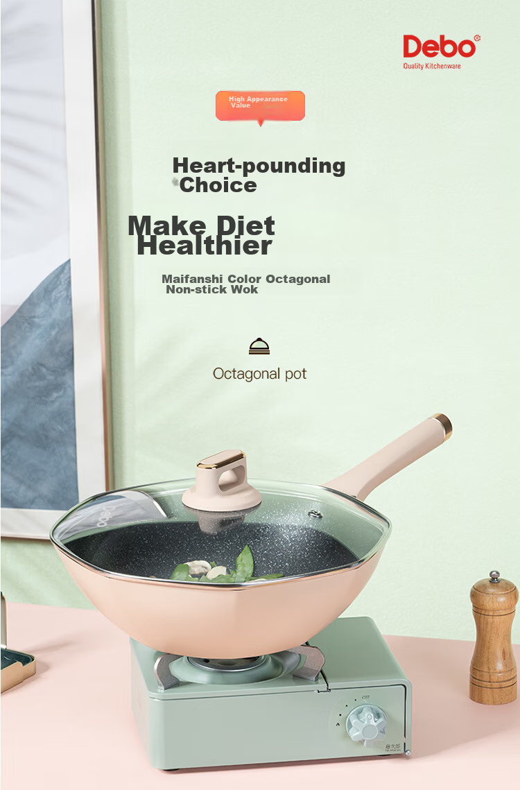 Debo [Douyin Trending] Non-Stick Wok with Titanium Coating, Versatile Frying And Stir-Frying Pan for Home Use, 32cm 1